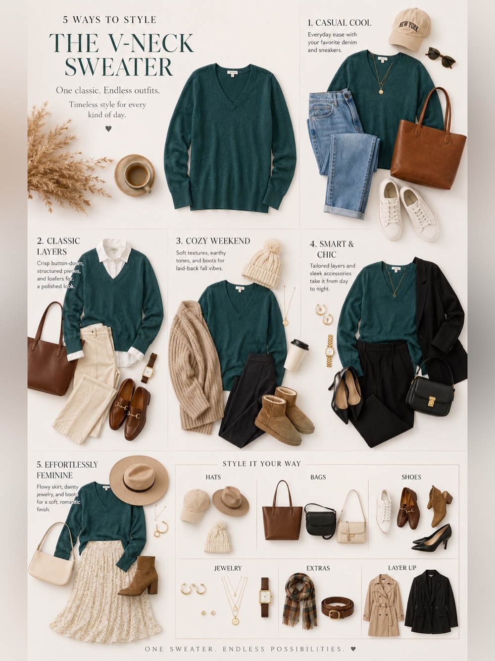 Croft & Barrow Teal V-Neck Sweater | Size Large - Picture 2 of 5